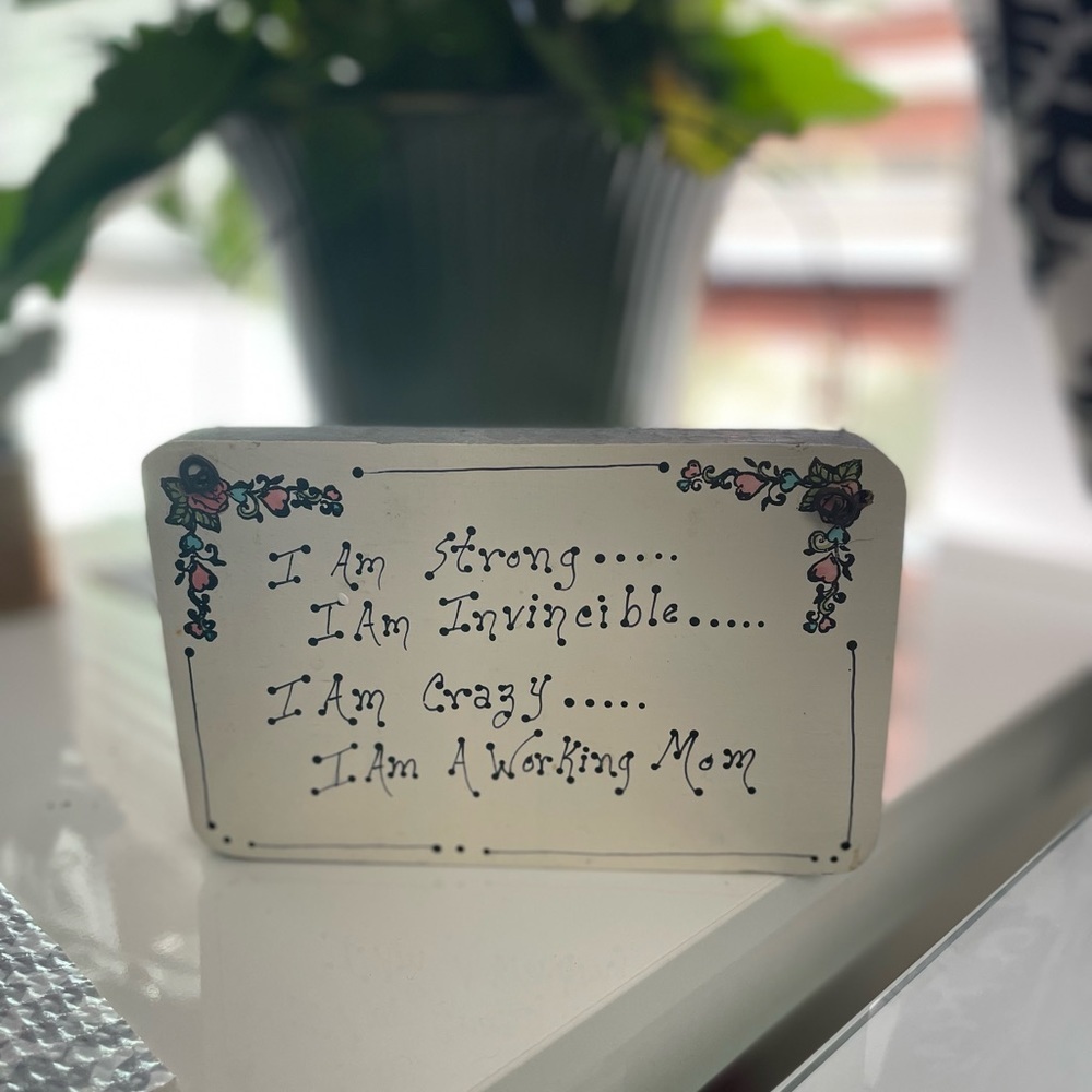 Small distressed wooden painted sign 3.5 x 5.5